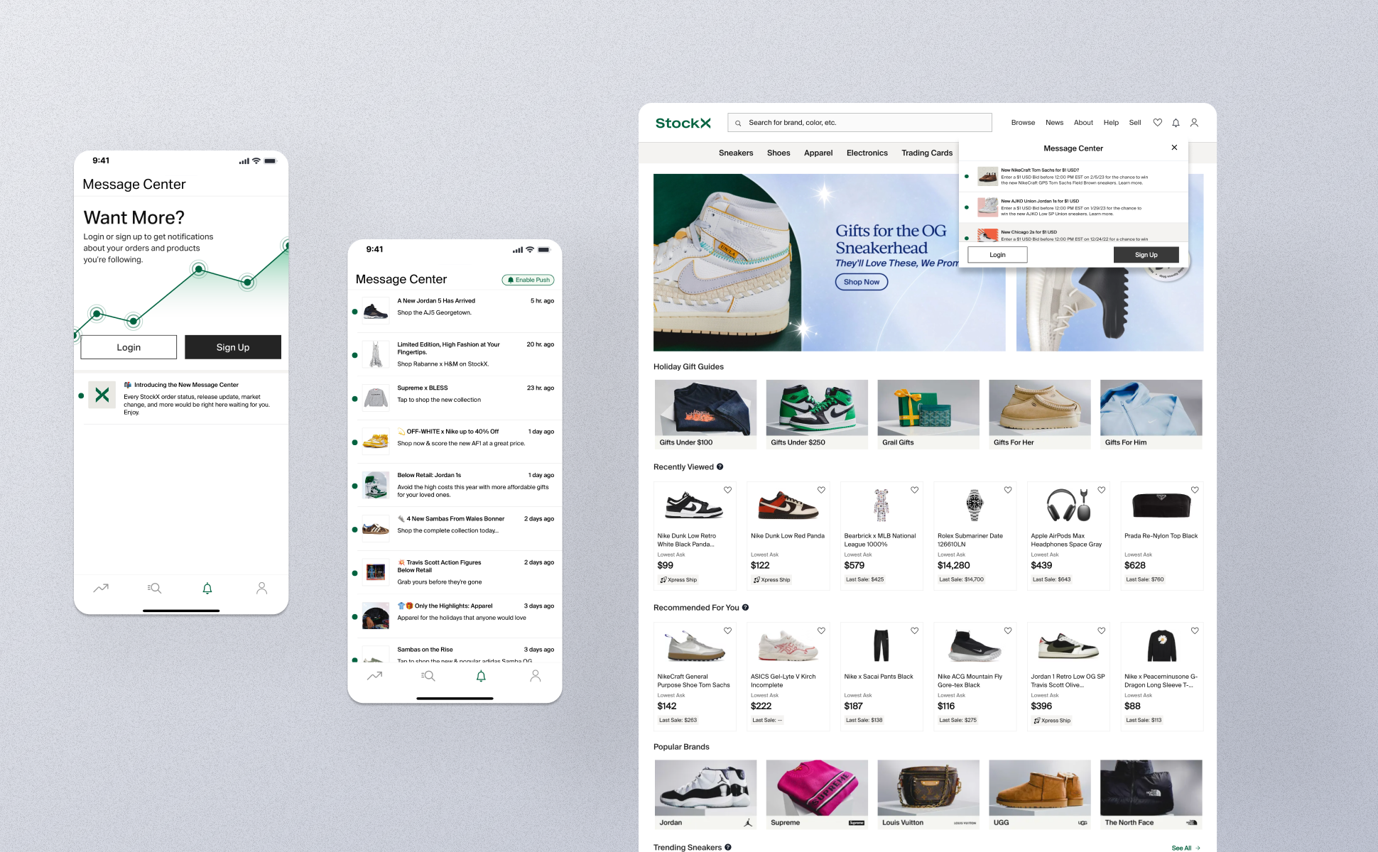 StockX Message Center mocks header image