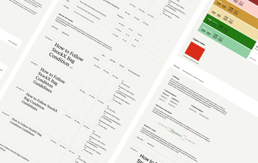 StockX Gold Design System mocks header image